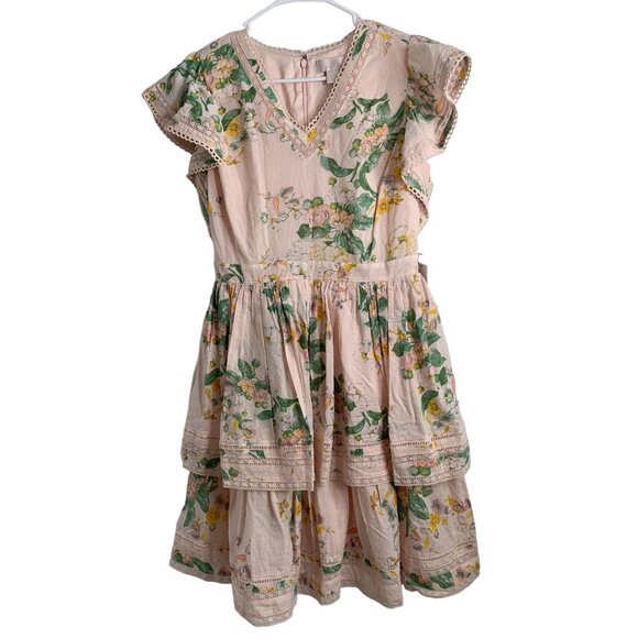 Sold Out Rachell Parcell Tiered Ruffle Sleeve Dot Floral Dress Size M NWT 7150 - Picture 7 of 15